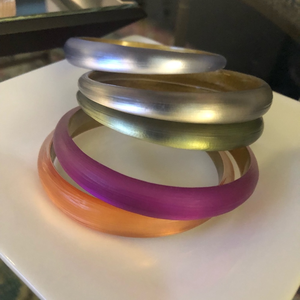 Alexis Bittar lucite skinny tapered bangles